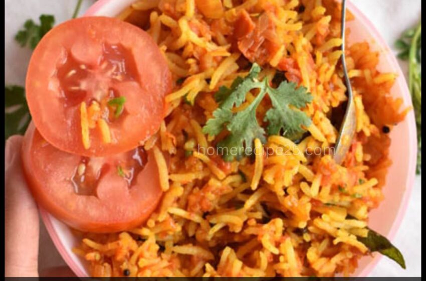 Easy Tomato Rice Recipe Tomato Rice Ingredients